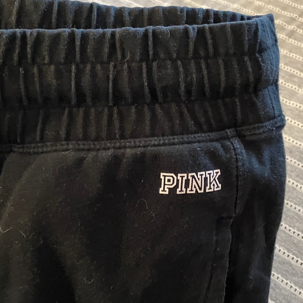 PINK Victoria's Secret Black Fleece Joggers - Picture 2 of 8